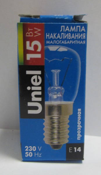 электр лампа 15Вт UNIEL IL-F25-CL-15/E14 д/холодильников