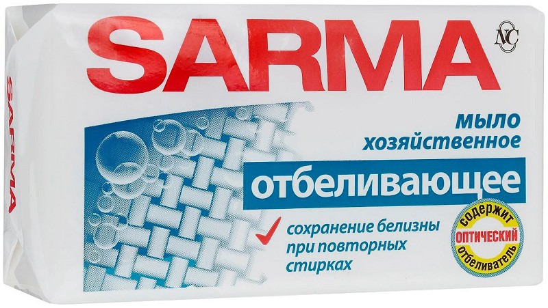 мыло-хоз Сарма с отбелив. эффектом 140г. п/п /НК/48x4