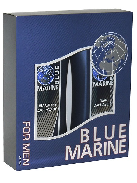 п.набор муж. Blue Marine (ш-нь 250мл + гель д/душа 250мл)/Фестива/12