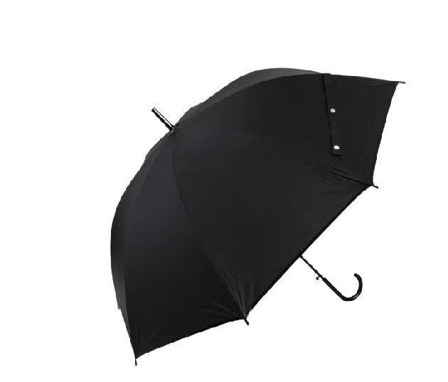 зонт мужской (п/авт) трость Однотонный руч крюк черн пакет 8спиц /С-Л