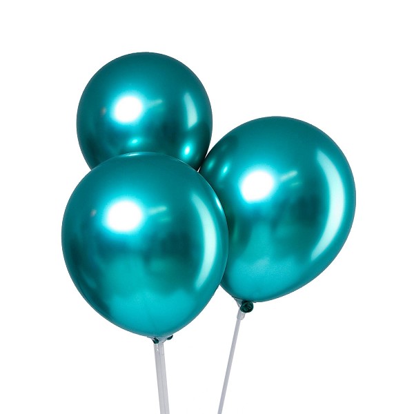 шары надувные Хром, металл, набор 5 шт, цвет зеленый размер 12/С-Л