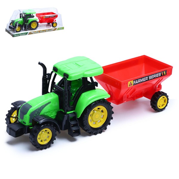 игрушка машина Трактор Фермер с прицепом инерц.25*7*9,5/С-Л
