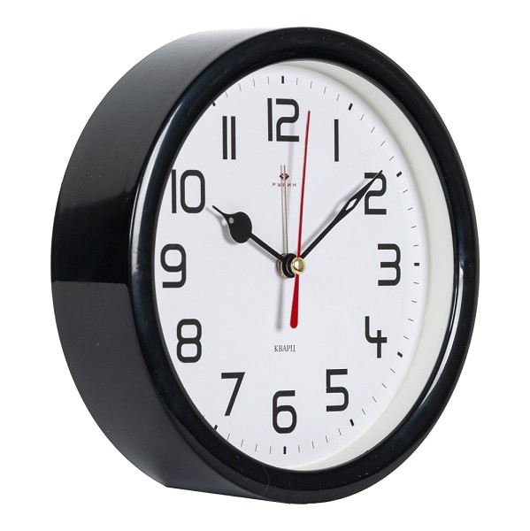 часы будильник Классика кварц d-15см, круглый/Руб