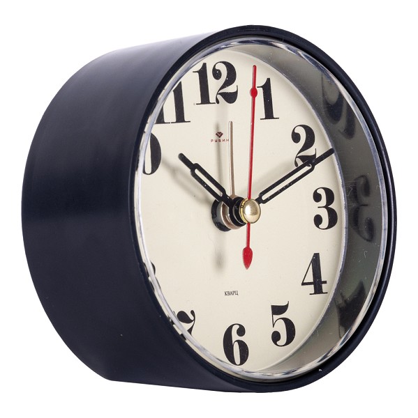 часы будильник Классика кварц d-7,5см, круглый/Руб