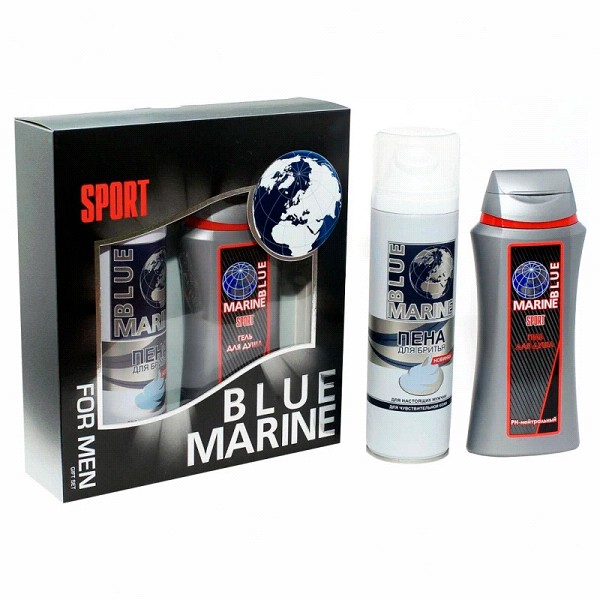 п.набор муж. Blue Marine Sport (ш-нь 250мл + пена д/бритья 200мл)/Фестива/7