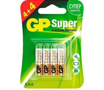 батарейка LR03 GP Super Alkaline (BL-8) (мизинчик)/китай/64x8