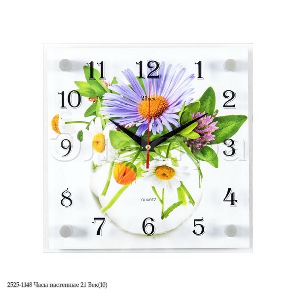 часы настен 25*25см цветы Полевые 1148/21 век