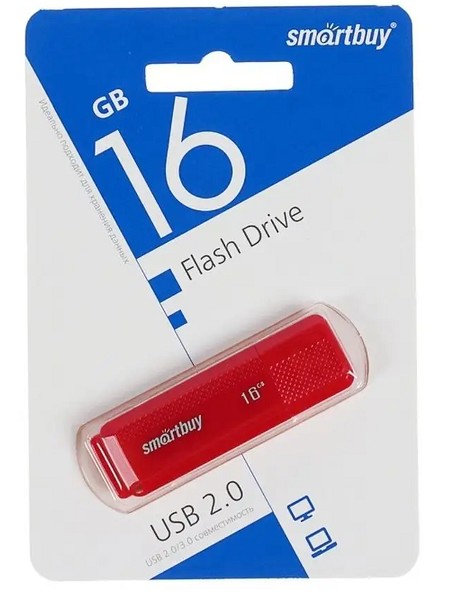 карта памяти Smart Buy USB Flash 16Gb Dock красная (флэшка)/SmB