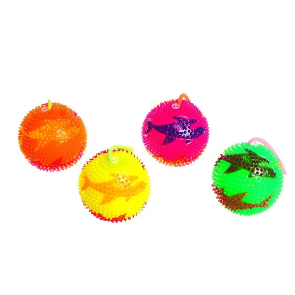 игрушка Ежка мяч Авокадо/рыбы световой d-7см микс/С-Л
